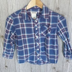 Plaid button down shirt size s6/7